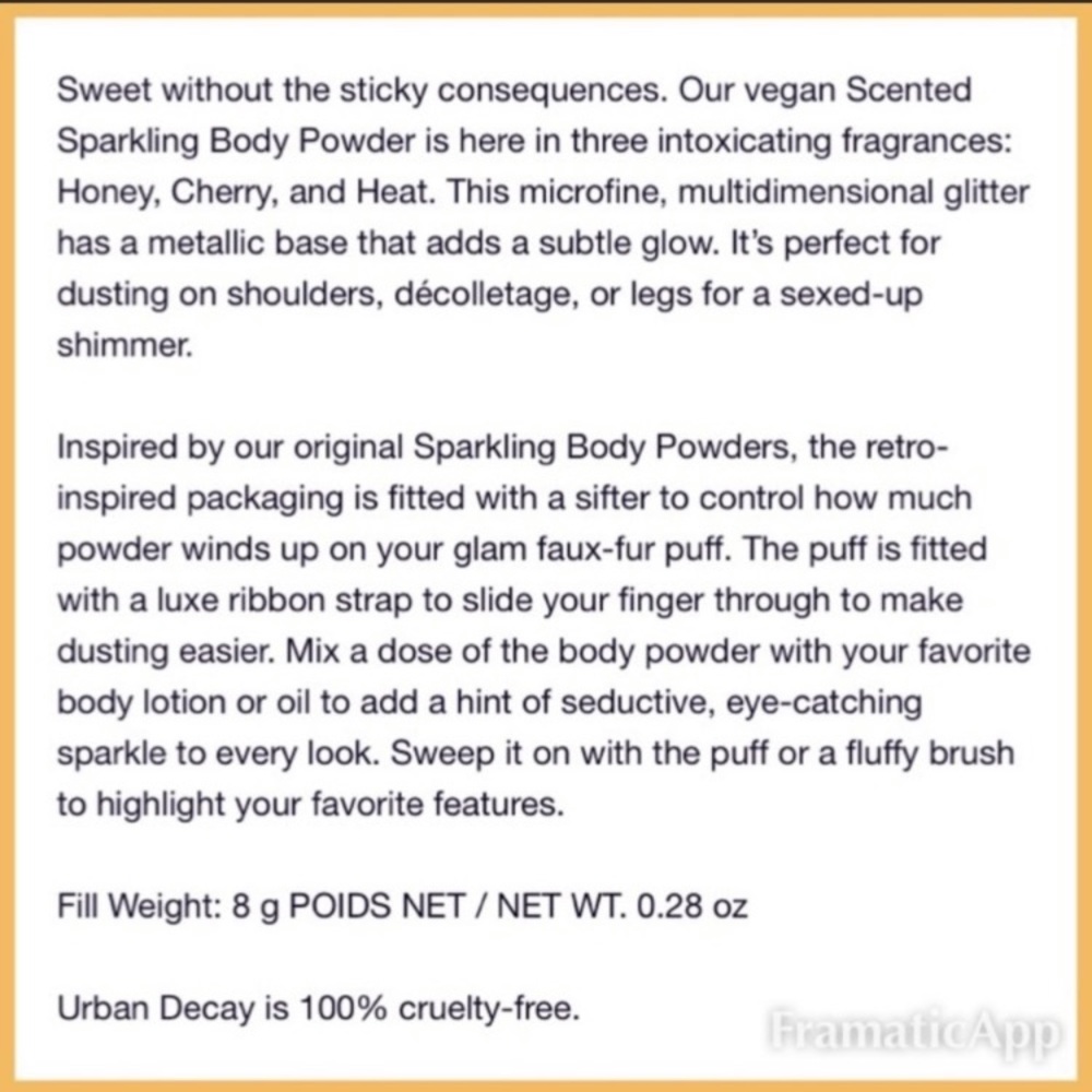 🆕URBAN DECAY🐝Honey Sparkling Body Powder - Picture 12 of 12